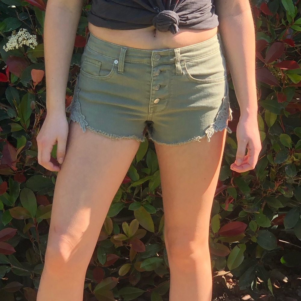 High Rise Lace Detail Shorts